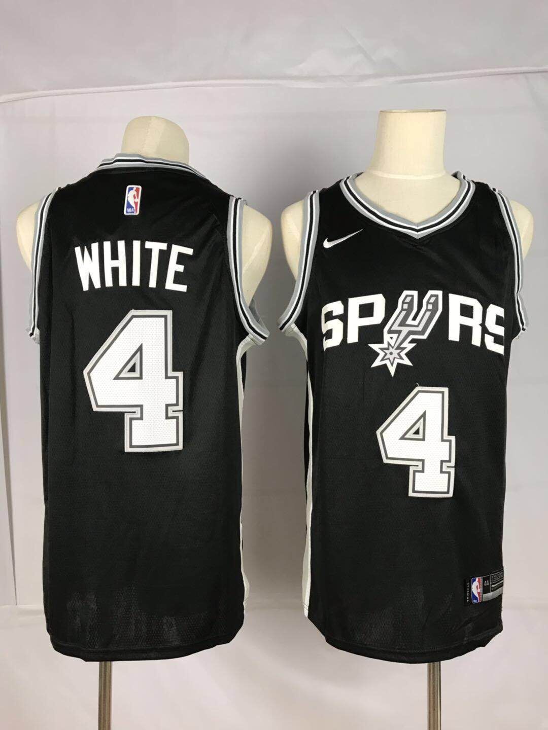 Men San Antonio Spurs #4 White Black Game Nike NBA Jerseys->portland trail blazers->NBA Jersey